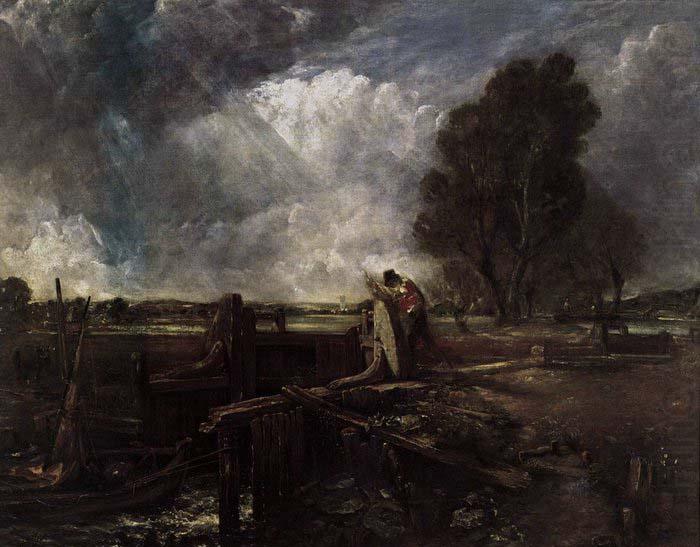 A Boat at the Sluice, John Constable